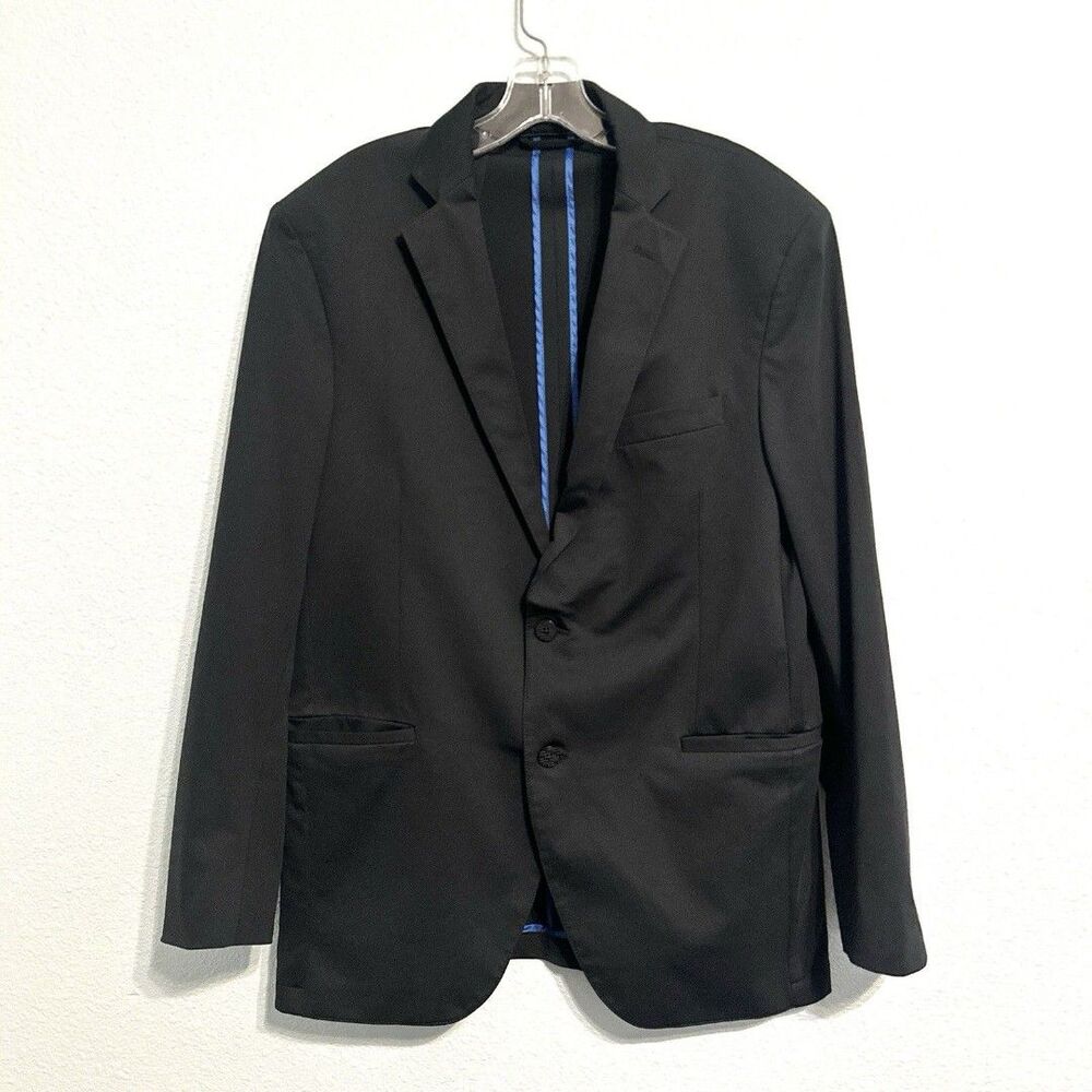 Twillory Blazer Mens Size 40R Black Unstructured Performance Stretch Travel